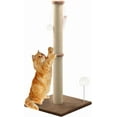 thumbnail image 1 of 36'' Tall Cat Scratching Post, Large Sisal Scratch Post for Indoor Cats, Sturdy Cat Scratcher Tower, Vertical Cat Scratch Pole, Modern Cat Furniture for Kittens & Adult Cats (Brown), 1 of 10
