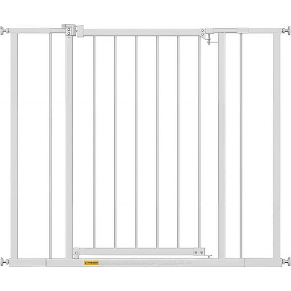 36Tall Dog Gate for Stairs & Doorways, Fits 28.5-39.7 Wide Openings,Walk-Through Metal Pet Gate for Indoor Use,Adjustable Safety Gates for Pets,White