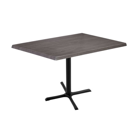 Holland 36" Black X-Style Base Rectangle Table in 48" Charcoal Top