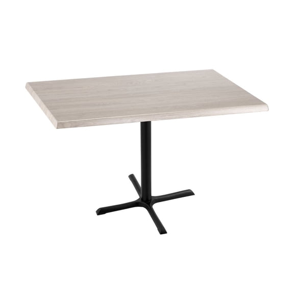 Holland 36" Black X-Style Base Rectangle Table in 48" White Ash Top