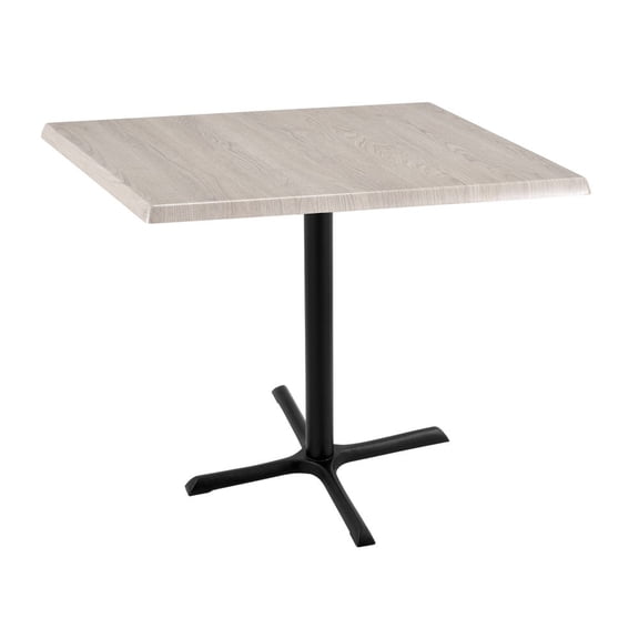 Holland 36" Black X-Style Base Square Table in 36" White Ash Top