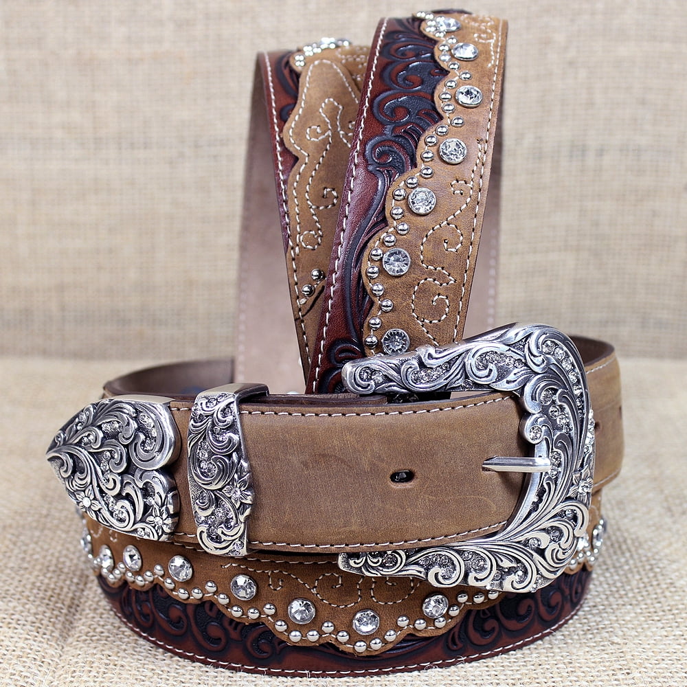 Tony Lama KAITLYN CRYSTAL BELT Tony Lama Ladies Brown Kaitlyn Crystal Belt C50499 | eBay main image 4