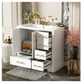 thumbnail image 1 of 36" Traditional Bathroom Vanity with Ceramics Sink , White Bathroom Cabinet with Two Soft Close Doors and Four Drawers White + Bathroom + American Design + Solid Wood+MDF, 1 of 9