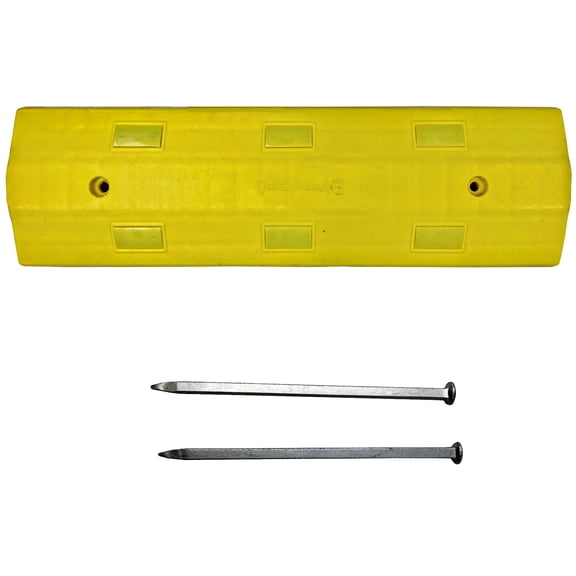 36" Ultra Light Weight PVC Speed Bump in Yellow with Asphalt Hardware