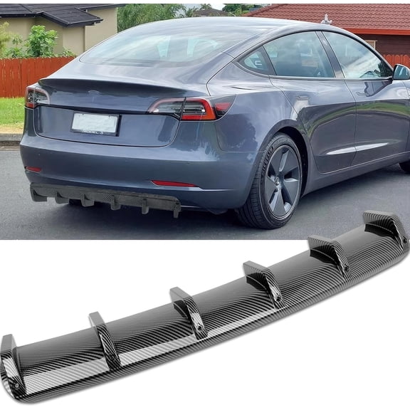 36" Universal Rear Diffuser, Car Rear Bumper Lip Shark Fin Compatible with Cadillac Escalade Ford Explorer Mustang Edge Honda Chevrolet Equinox Mazda 3 Acura TL TLX Toyota Nissan Maxima