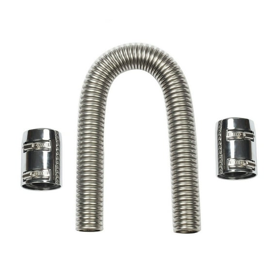 36'' Universal Stainless Steel Radiator Flexible Coolant Water Hose Kit w/Caps