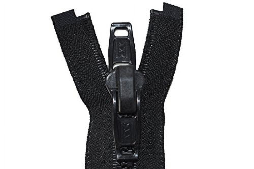 36" Vislon Zipper - YKK #10 Molded Extra-Heavy Separating - Plastic Pull - 580 Black (1 Zipper/Pack)