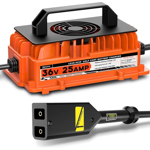 36 Volt 25 AMP Golf Cart Charger for TXT 36V Golf Cart Battery Charger with 2-Pin D Style Plug Lead-Acid Battery Charger