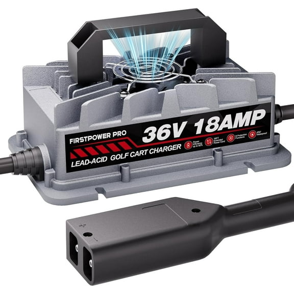 36 Volt Golf Cart Battery Charger for EZGO TXT Golf Carts, 36V 18A Golf Cart Charger with D Style Plug, 4-6 Hour Full Charge Trickle Charge, Lead Acid Battery Charger - IP67 Waterproof Design