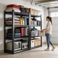 thumbnail image 1 of 36"W Closet Storage Shelves, 5 Tier 3000lb Heavy Duty Metal Shelving, Adjustable Steel Shelf Units with Double Layer Columns, Black for Shoes, Bags, Clothes, Storage Boxes, 1 of 8