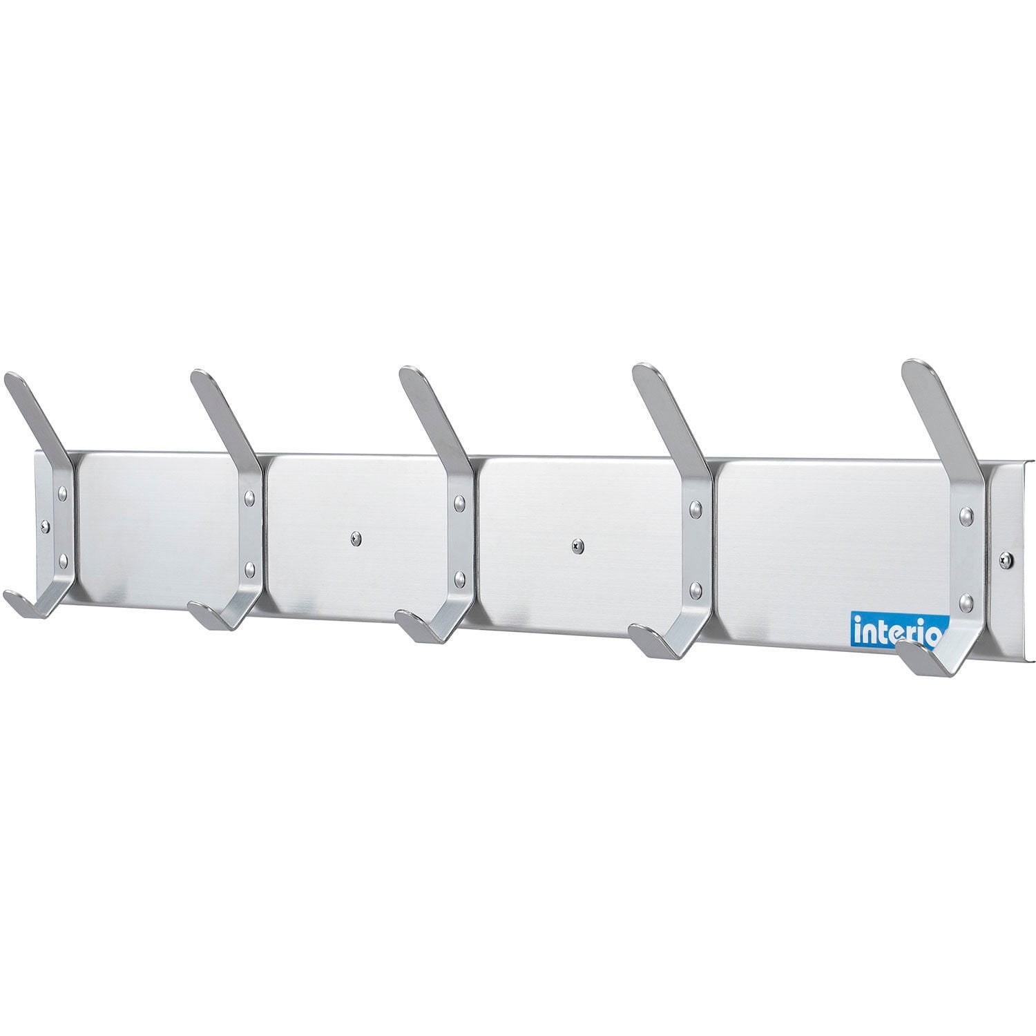 36"W Satin Stainless Steel Coat Rack with 5 Hooks