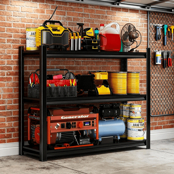 36"W Metal Garage Shelving Units3 Tier Heavy Duty Shelving Unit1650 LbsAdjustable Storage Shelf RackDual-Column Utility Steel Storage Shelves for Kitchen Pantry Basement Bathroom Office 32"H*14"D