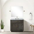 thumbnail image 1 of 36" W X 22" D Brown Oak Bath Vanity , Marble Top, Mirror And Faucet Included - Assembled Cabinet With 34 In. Fixture, 1 of 7