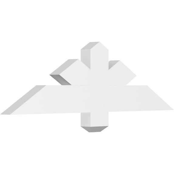 36"W x 10 1/2"H x 2"D x 4"F, 7/12 Pitch, Kennewick Architectural Grade PVC Gable Bracket