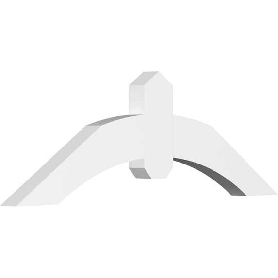 36"W x 12"H x 2"D x 4"F, 8/12 Pitch, Archdale Architectural Grade PVC Gable Bracket