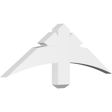 36"W x 12"H x 2"D x 4"F, 8/12 Pitch, Davenport Architectural Grade PVC Gable Bracket