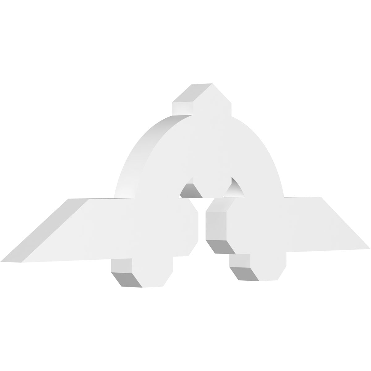 36"W x 12"H x 2"D x 4"F, 8/12 Pitch, Ericson Architectural Grade PVC Gable Bracket
