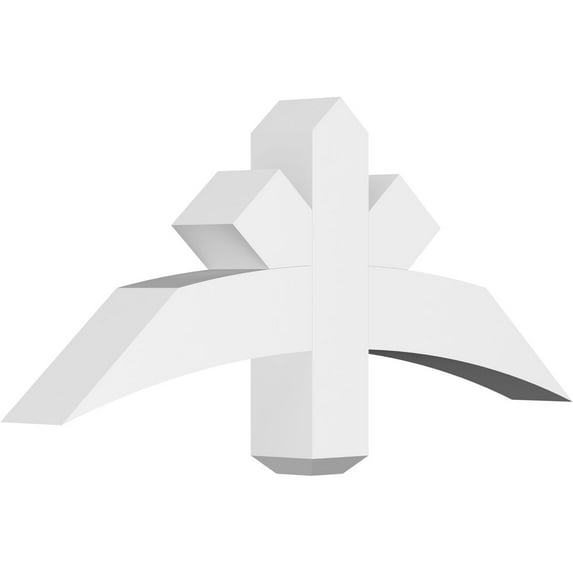 36"W x 15"H x 4"D x 4"F, 10/12 Pitch, Alberta Architectural Grade PVC Gable Bracket