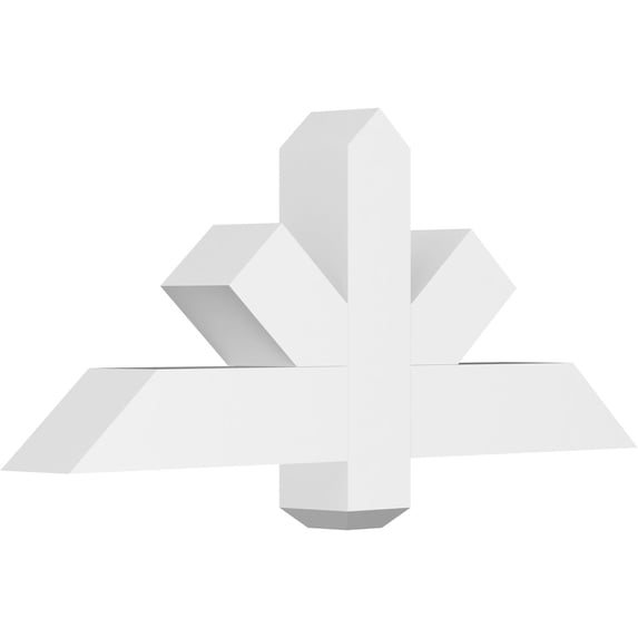 36"W x 15"H x 4"D x 4"F, 10/12 Pitch, Kennewick Architectural Grade PVC Gable Bracket