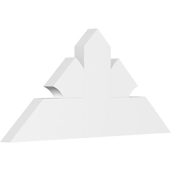 36"W x 16 1/2"H x 2"D x 6"F, 11/12 Pitch, Richland Architectural Grade PVC Gable Bracket