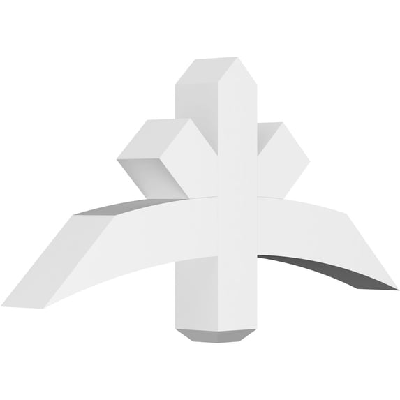 36"W x 16 1/2"H x 4"D x 4"F, 11/12 Pitch, Alberta Architectural Grade PVC Gable Bracket