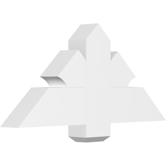 36"W x 16 1/2"H x 4"D x 6"F, 11/12 Pitch, Redmond Architectural Grade PVC Gable Bracket