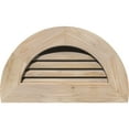 thumbnail image 1 of 36"W x 18"H Half Round Gable Vent (41"W x 23"H Frame Size): Unfinished, Functional, Smooth Pine Gable Vent w/ 1" x 4" Flat Trim Frame, 1 of 12