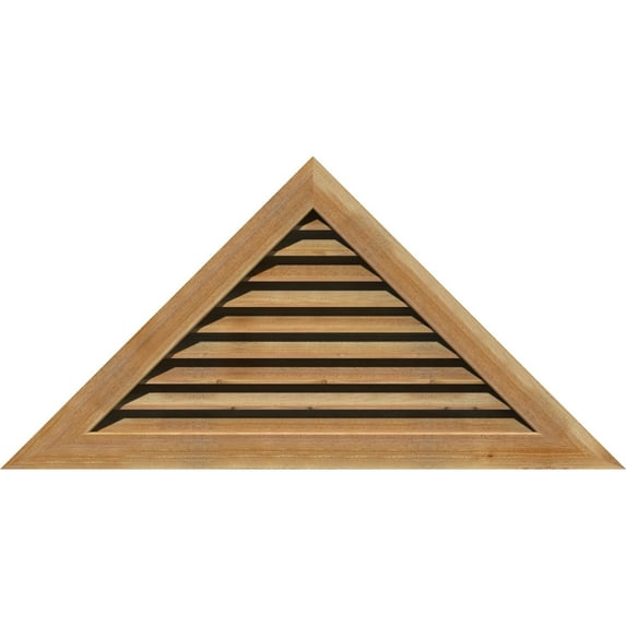 36"W x 18"H Triangle Gable Vent (48 1/8"W x 24"H Frame Size) 12/12 Pitch: Unfinished, Functional, Rough Sawn Western Red Cedar Gable Vent w/ 1" x 4" Flat Trim Frame