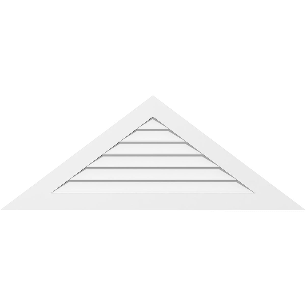 36"W x 18"H Triangle Surface Mount PVC Gable Vent 12/12 Pitch: Non-Functional, w/ 3-1/2"W x 1"P Standard Frame