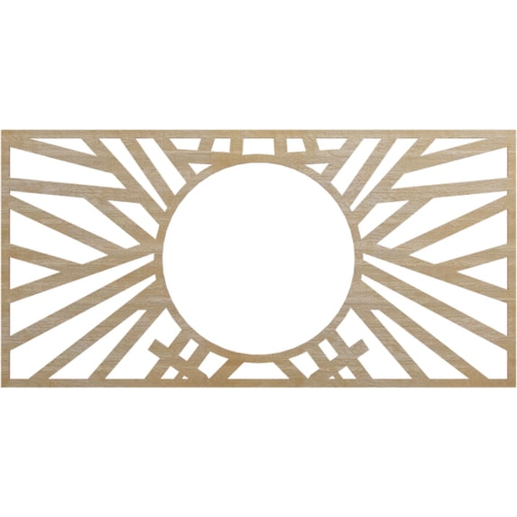 36"W x 18"H x 13 3/8"ID x 1/4"T Hoover Wood Fretwork Pierced Ceiling Medallion, Birch
