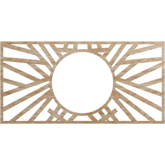 36"W x 18"H x 13 3/8"ID x 3/8"T Hoover Wood Fretwork Pierced Ceiling Medallion, Red Oak
