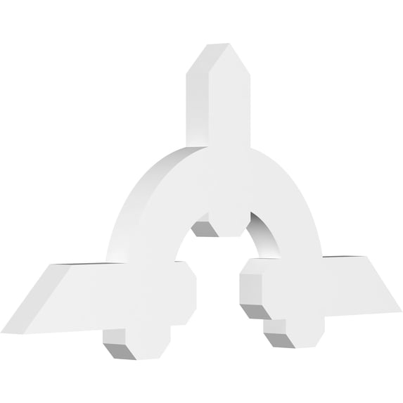 36"W x 18"H x 2"D x 4"F, 12/12 Pitch, Ericson Architectural Grade PVC Gable Bracket