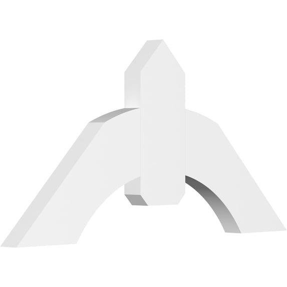 36"W x 18"H x 2"D x 6"F, 12/12 Pitch, Archdale Architectural Grade PVC Gable Bracket