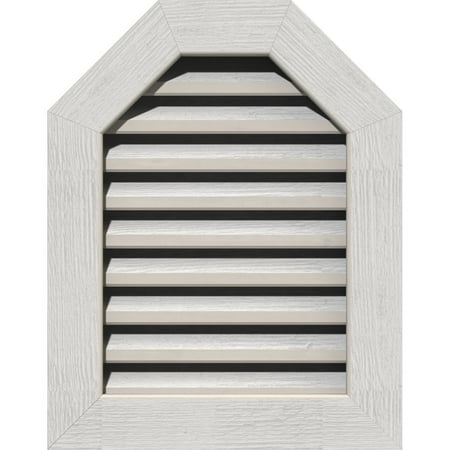 product image of 36"W x 24"H Octagonal Top Gable Vent (41"W x 29"H Frame Size): Primed, Functional, Rough Sawn Western Red Cedar Gable Vent w/ 1" x 4" Flat Trim Frame