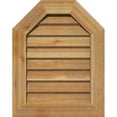 thumbnail image 1 of 36"W x 24"H Octagonal Top Gable Vent (41"W x 29"H Frame Size): Unfinished, Non-Functional, Rough Sawn Western Red Cedar Gable Vent w/ Decorative Face Frame, 1 of 12