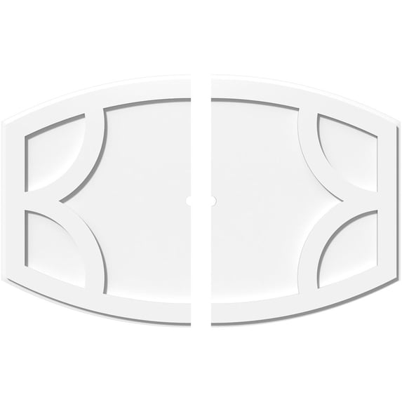36"W x 24"H x 1"ID x 19 1/2"C x 1"P Kailey Architectural Grade PVC Contemporary Ceiling Medallion, Two Piece