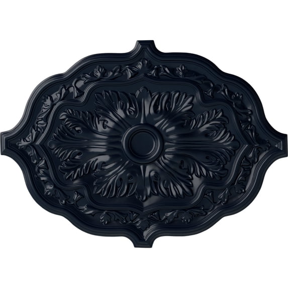 36"W x 26"H x 1 1/2"P Pesaro Ceiling Medallion, Hand-Painted Midnight Dream
