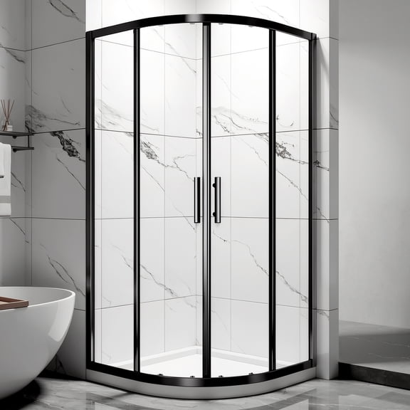 36"W x 36" D x 72" H Framed Corner Sliding Shower Enclosure 1/4 in SGCC Clear Tempered Glass