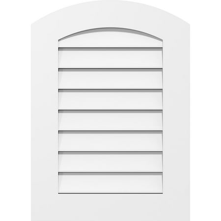 36"W x 38"H Arch Top Surface Mount PVC Gable Vent: Functional, w/ 3-1/2"W x 1"P Standard Frame