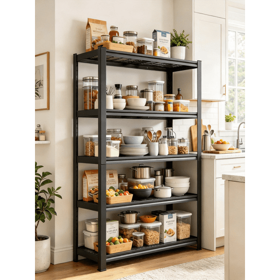 36"W x 72"H 5-Tier Wire Garage Metal Shelving,3000 lbs Heavy-Duty Garage Storage Shelves,Adjustable Reinforced Shelves for Laundry Rooms,Basements,Kitchens & Outdoor 16"D