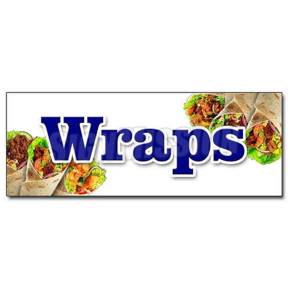 36" WRAPS DECAL sticker panini breakfast dinner lunch sandwich chicken food