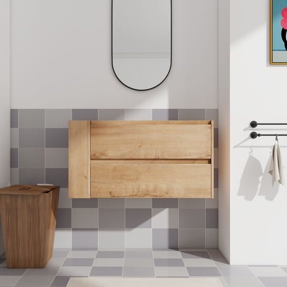 36" Wall Mounted Bathroom Cabinet, 2/3 Drawer Extension | Full Access Storage | Bathroom Convenience