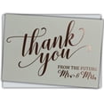 thumbnail image 1 of 36 Wedding Shower Thank You Cards Rose Foiled Letterpress with Envelopes, 1 of 5