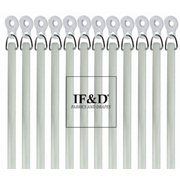 36" White 12 Pack Fiberglass Drapery Curtain Pull Wands with Plastic Adapters for Easy Open and Closing of Window Treatments - IF&D Fabrics and Drapes -WFPA-036-12