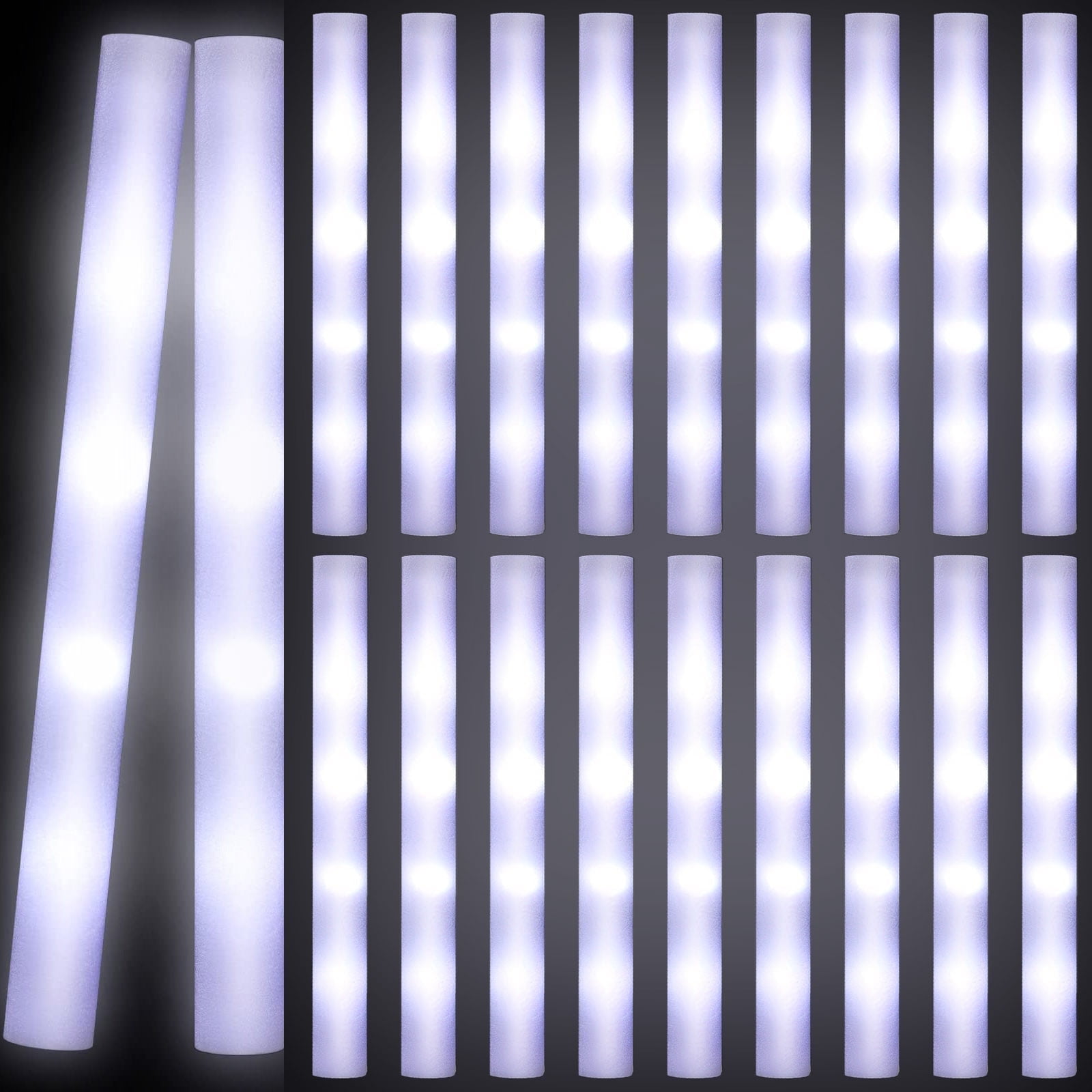 36  White Foam Sticks, Suitable for Parties, Weddings, Birthdays, Concerts, Festivals, Etc