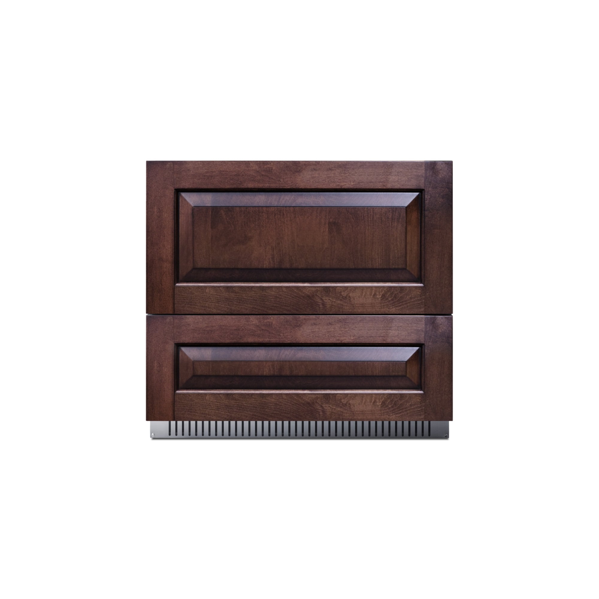 36" Wide Panel Ready 2-Drawer All-Refrigerator in Dark Wood Finish