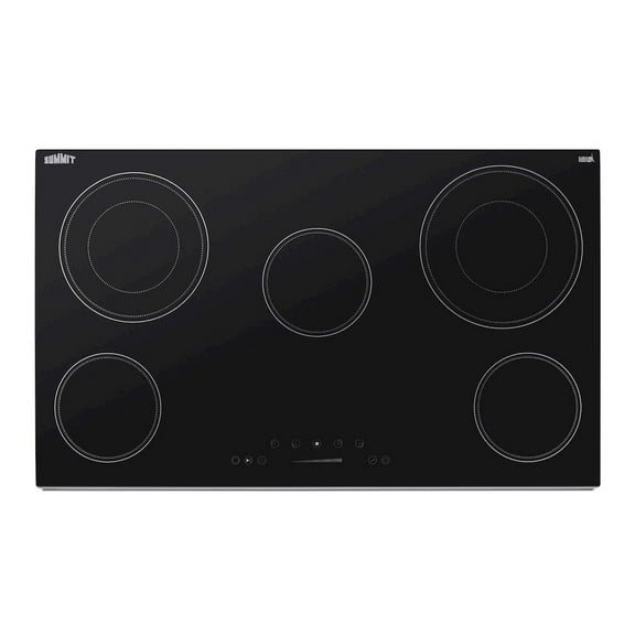 36" Wide 208-240V 5-Burner Radiant Cooktop, Black