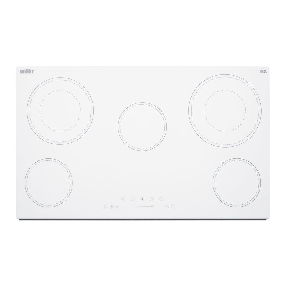 36" Wide 208-240V 5-Burner Radiant Cooktop, White