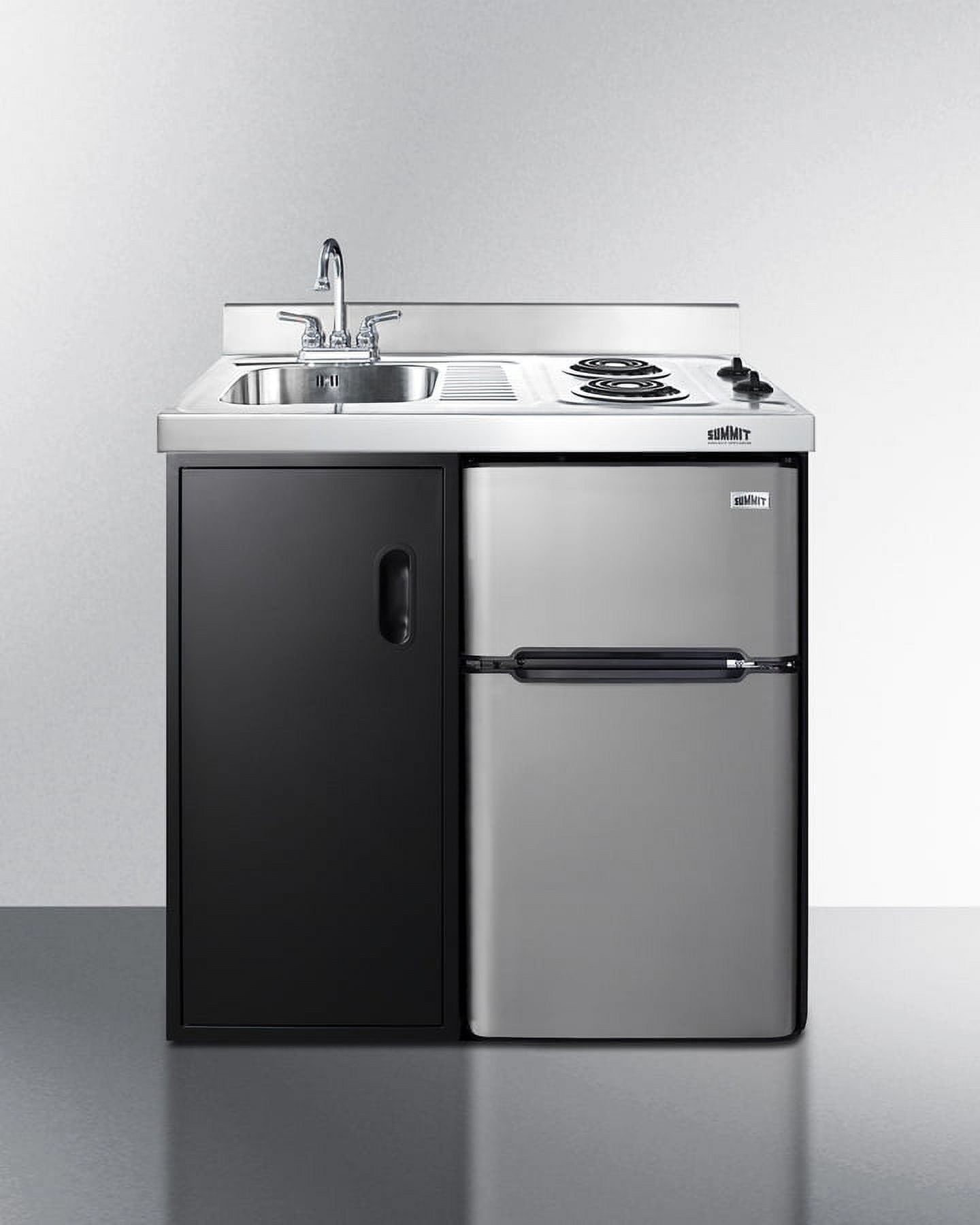 36" Wide All-In-One Kitchenette, Glass Burners