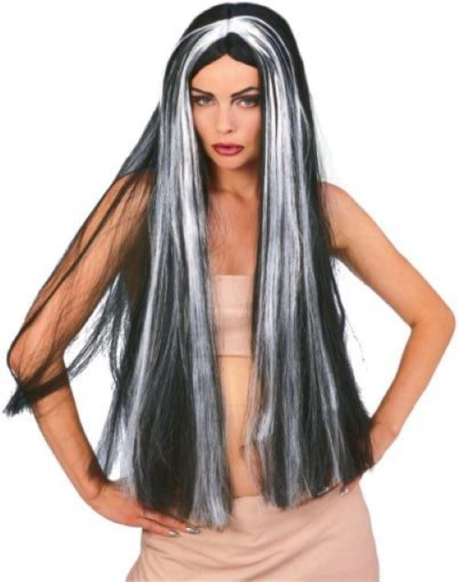 Witch Wig Bk Grey Streak Witch Wig Bk Grey Streak